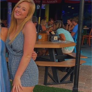 Small Leporad Print Teal Romper